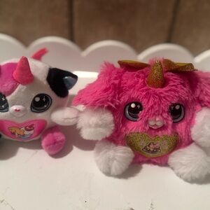 Two Rainbocorn plushies for sale.  Zuru and Kittycorn